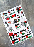 20 adet Free Gazze Filistin Özgür Filistin Sticker Etiket Cikartmalari 17x25cm Laptop Boykot Matara
