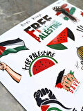 20 adet Free Gazze Filistin Özgür Filistin Sticker Etiket Cikartmalari 17x25cm Laptop Boykot Matara