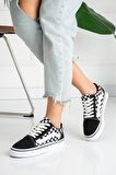 Dama Desenli Siyah Beyaz Günlük Unisex (Kadın/Erkek) Sneaker