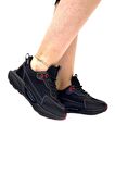 Yüksek Taban Kadın Spor Ayakkabı Sneaker Siyah