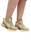 Yüksek Taban Kadın Spor Ayakkabı Sneaker Bej