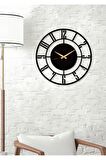 Daktilo Rakamlı Metal Siyah Duvar Saati - Ev / Ofis Saati - Hediye Saat - 50 x 50 Cm