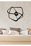 Fiyonk Metal Siyah Duvar Saati - Ev / Ofis Saati - Hediye Saat - 60 x 55 Cm