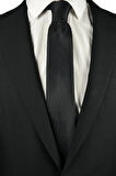 Düz Siyah Ince Kravat