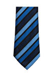Mavi Lacivert Kalın Çizgili 8 Cm Genişliğinde Klasik Kravat