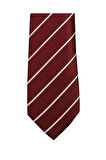 Beyaz Çizgili 8 Cm Genişlğinde Bordo Kravat