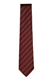 Bordo Çizgili Klasik Kravat