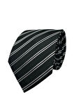 Siyah Çizgili Kravat Erkek