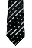 Siyah Çizgili Kravat Erkek