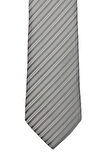 7 Cm Genişliğinde Gri Çizgili Ince Kravat