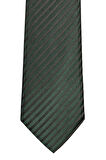 İnce Çizgili 8 Cm Genişliğinde Klasik Koyu Yeşil Kravat