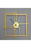 Kare Querencia Metal Gold / Altın Duvar Saati - Ev / Ofis Saati - Hediye Saat - 50 x 50 Cm