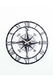 Pusulalı Modern Metal Siyah Duvar Saati 1,5 Mm Kalınlık 60 X 60 Cm