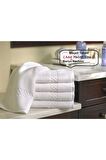 2 Adet Ultra Lüks Elite Otel Banyo Havlusu Dama Desen 70x140 650 Gr