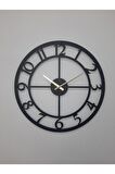 Rakamlı Metal Siyah Duvar Saati 1,5 Mm Kalınlık 60 X 60 Cm