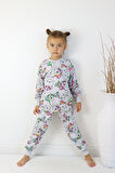 Kız Çocuk Baskılı İnce Basic Pijama Takımı