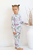 Kız Çocuk Baskılı İnce Basic Pijama Takımı