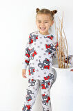 Kız Çocuk Baskılı İnce Basic Pijama Takımı