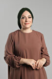 Haki Pratik Hazır Geçmeli Tesettür Bone Sandy Büzgülü Salaş 2119_09