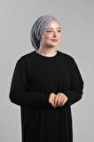 Gri Pratik Hazır Geçmeli Tesettür Bone Sandy Büzgülü Salaş 2119_15