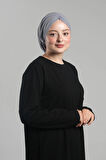 Gri Pratik Hazır Geçmeli Tesettür Bone Sandy Büzgülü Salaş 2119_15