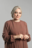 Koyu Bej Pratik Hazır Geçmeli Tesettür Bone Sandy Pileli Salaş 2121_44