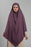 Mor Pratik Hazır Geçmeli Tesettür Eşarp Krep Bağcıklı Sufle Hijab 2313_22