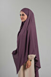 Mor Pratik Hazır Geçmeli Tesettür Eşarp Krep Bağcıklı Sufle Hijab 2313_22