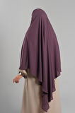 Mor Pratik Hazır Geçmeli Tesettür Eşarp Krep Bağcıklı Sufle Hijab 2313_22