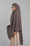 Koyu Vizon Pratik Hazır Geçmeli Tesettür Eşarp Krep Bağcıklı Sufle Hijab 2313_38