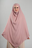 Pudra Pratik Hazır Geçmeli Tesettür Eşarp Krep Bağcıklı Çift Katlı Sufle Hijab 2314_06