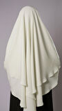 Ekru Pratik Hazır Geçmeli Tesettür Eşarp Krep Bağcıklı Çift Katlı Sufle Hijab 2314_27