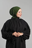 Haki Pratik Hazır Geçmeli Tesettür Eşarp Sandy Arkadan Çıtçıtlı Piliseli Hijab 2406_09