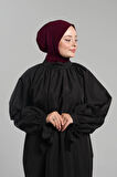 Bordo Pratik Hazır Geçmeli Tesettür Eşarp Sandy Arkadan Çıtçıtlı Piliseli Hijab 2406_16