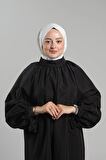 Krem Pratik Hazır Geçmeli Tesettür Eşarp Sandy Arkadan Çıtçıtlı Piliseli Hijab 2406_40