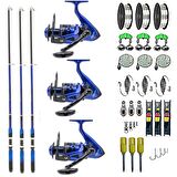 AİLE SETİ REMİXON SPEED 300 MT + NEW MODERN TİMES 4000 3'LÜ SET MAVİ