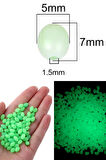 Eagenset Fosforlu Glow Yeşil 5x7 mm Silikon Yumuşak Boncuk Olta Takımı, Çapari, Jig Yapım Malzemesi 50 Adet