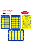Çocuklar İçin Planlayıcı Set-Sarı Lacivert(Alışkanlık ve Sorumluluk Takibi, Haftalık,Ders Programı)