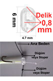 Eagenset Dört Yönlü Şeffaf Boncuk 4.7x6 mm 20li Paket