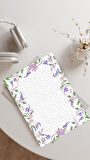 20 Adet 20x28 cm Boyutunda Çiçekli Mektup Kağıdı/Not Kağıdı (Model 4)
