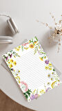 20 Adet 20x28 cm Boyutunda Çiçekli Mektup Kağıdı/Not Kağıdı (Model 15)