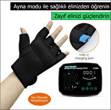 Tam Otomatik El Rehabilitasyon Eldiveni - İnme İyileştirme Cihazı (Çift El L Beden)