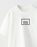Bring Your Game Yazılı Futbol Tasarım Baskılı Beyaz Çocuk T-shirt