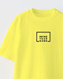 Bring Your Game Yazılı Futbol Tasarım Baskılı Sarı Çocuk T-shirt