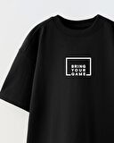 Bring Your Game Yazılı Futbol Tasarım Baskılı Siyah Çocuk T-shirt