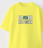 Earned Not Gıven Yazılı Futbol Tasarım Baskılı Sarı Çocuk T-shirt