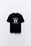 Namaste All Damn Day Yazılı Yoga Tasarım Baskılı Siyah Kadın T-shirt