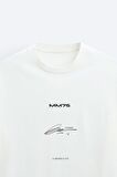 İmza Baskılı Oversize Beyaz Erkek T-shirt