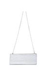 Gümüş Kroko Deri Kadın Clutch