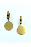 Gold Renk Figürlü  Çelik Küpe